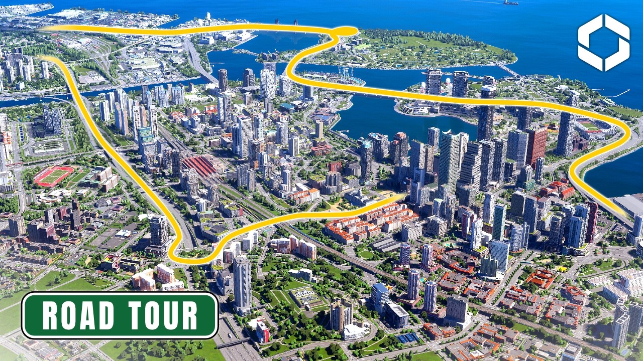 Let's Driving Through a Realistic Growing Megacity | Cities Skylines 2 - Merlion Bay Road Tour