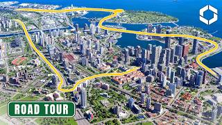 Let's Driving Through a Realistic Growing Megacity | Cities Skylines 2 - Merlion Bay Road Tour