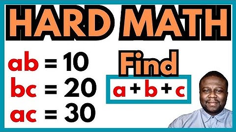 Mexico | Can You Solve This? | ab = 10, bc = 20, ac = 30 | Find a, b and c | Algebra 