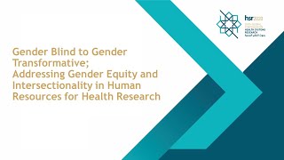 25 Nov - Gender Blind to Gender Transformative