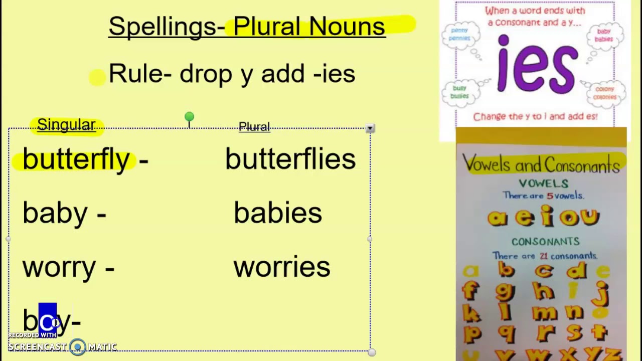 Day 2 Spelling Plural Nouns Drop y Ies YouTube