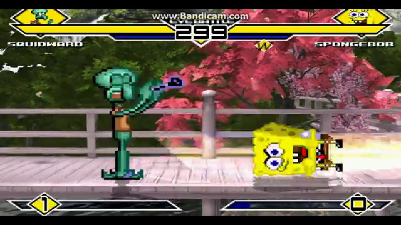 Squidward fights Spongebob, and a one sided turns battle is cut short ...