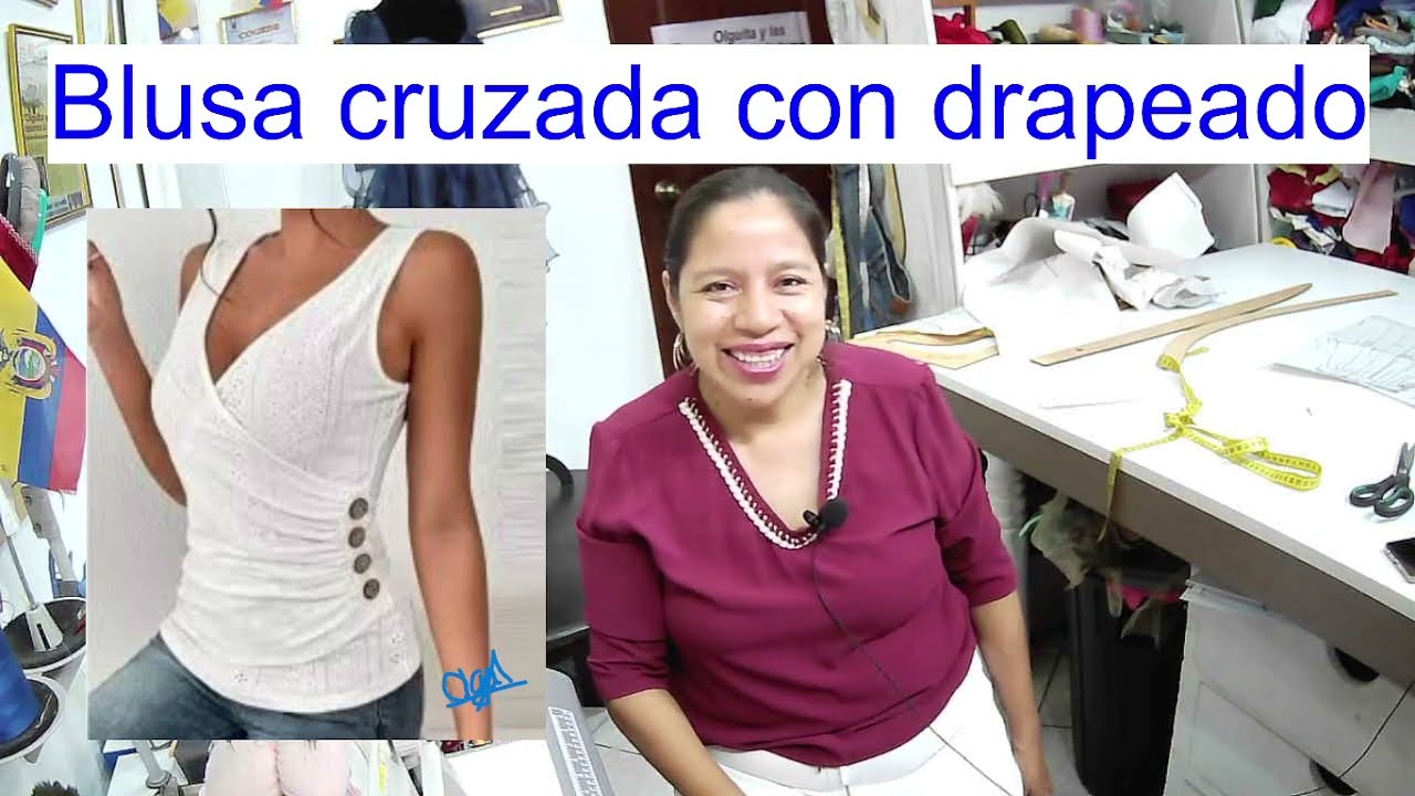 BLUSA CRUZADA CON DRAPEADO AL COSTADO