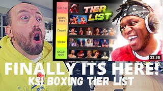 ITS FINALLY HERE! KSI Updated YouTube Boxing Tier List (REACTION!) JJ Olatunji