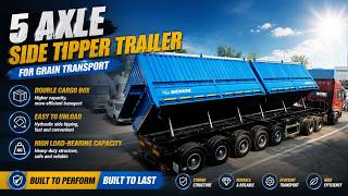 Double Cargo Box 5 Axle Side Tipper Truck Trailer For Grain Transport