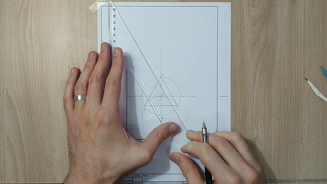 Teknik Resim 17. DERS - Daire İçine Üçgen Çizimi