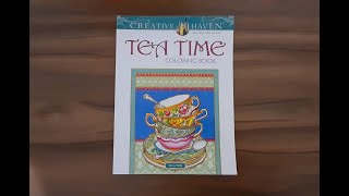Flip Through Livro Tea Time Coloring Book Creative Haven- Marty Noble