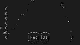 ASCII clock, analog clock