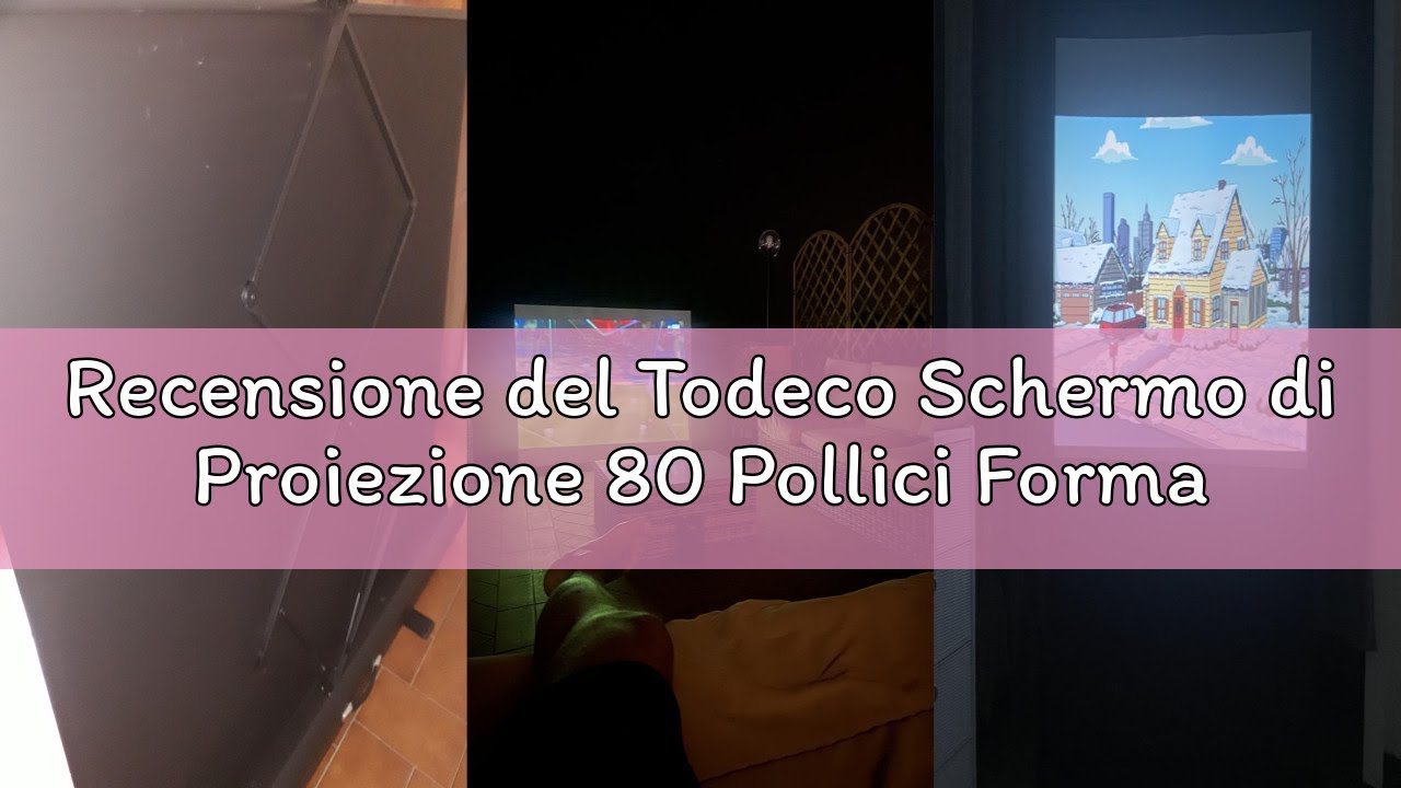 Recensione del Todeco Schermo di Proiezione 80 Pollici Formato 4:3, portatile Schermo proiettore da