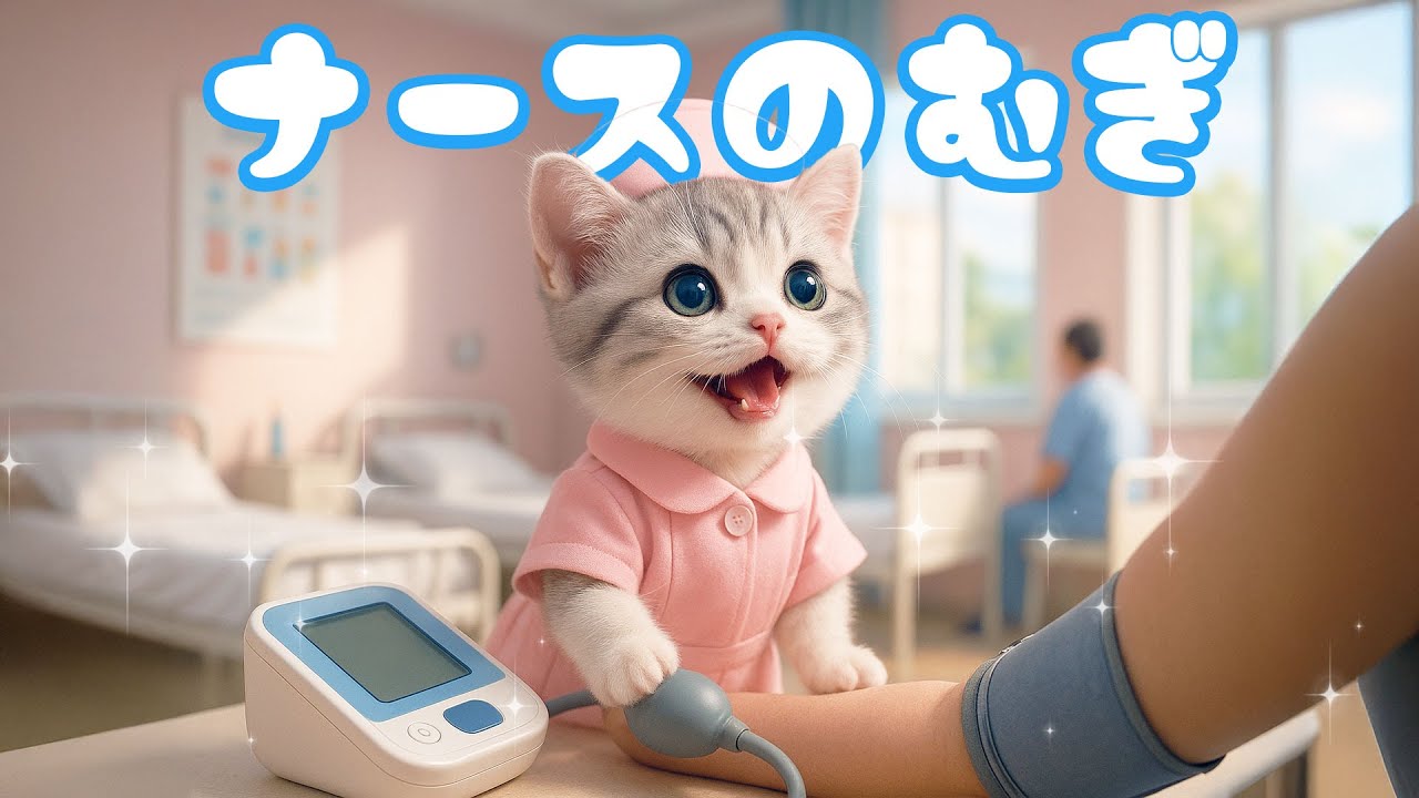【社畜ねこのむぎ】ナースさんになったむぎの1日に密着🐱💉