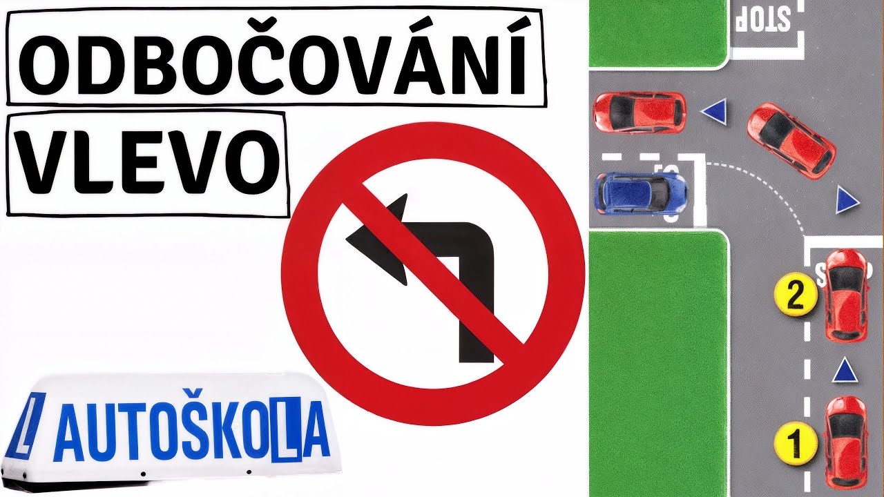 Odbočování vlevo⛔Křižovatky [Autoškola] Kdo má přednost při odbočení doleva? Povinnost & Teorie