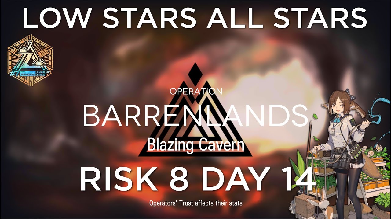 Arknights CC#7 Day 14 Blazing Cavern Risk 8 Guide Low Stars All Stars