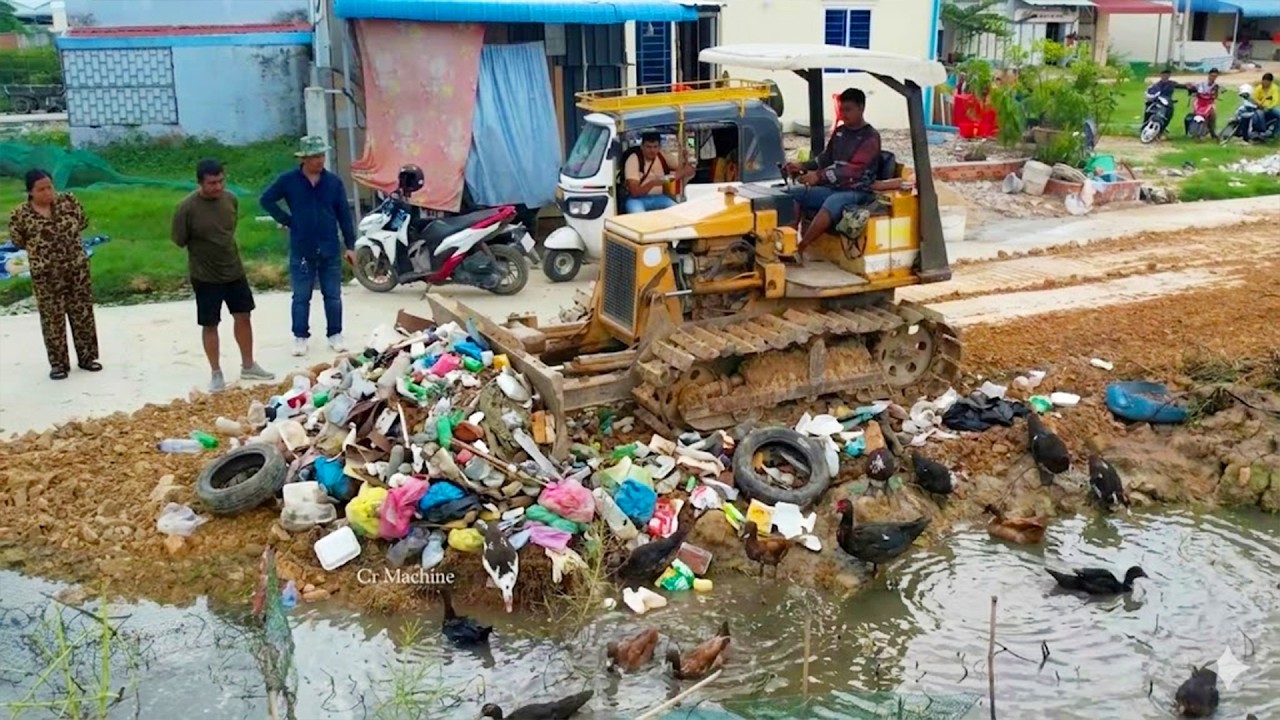 Extremely New Actions!! Fill Land Into Flooded, Delete Garbage Dump By Skills Dozer Pushing Soil