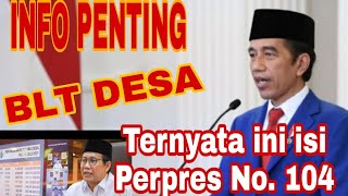 TERNYATA INI ISI PERATURAN PRESIDEN NOMOR 104 TAHUN 2021 || Tentang Prioritas Dana Desa Thn 2022