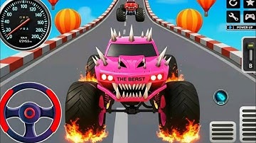 Impossible Monster Truck Stunt Car Simulator - Mega Ramp Race 3D Challenge - Android Gameplay 2025