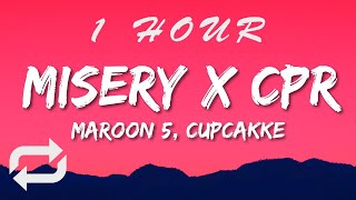 Maroon 5, CupcakKe - Misery x CPR (Remix) Lyrics | i save dict by giving it cpr | 1 HOUR
