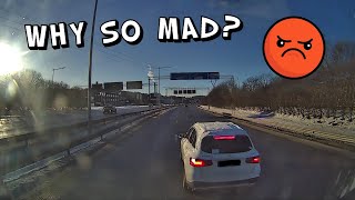 Angry driver brake checks truck + Compilation!