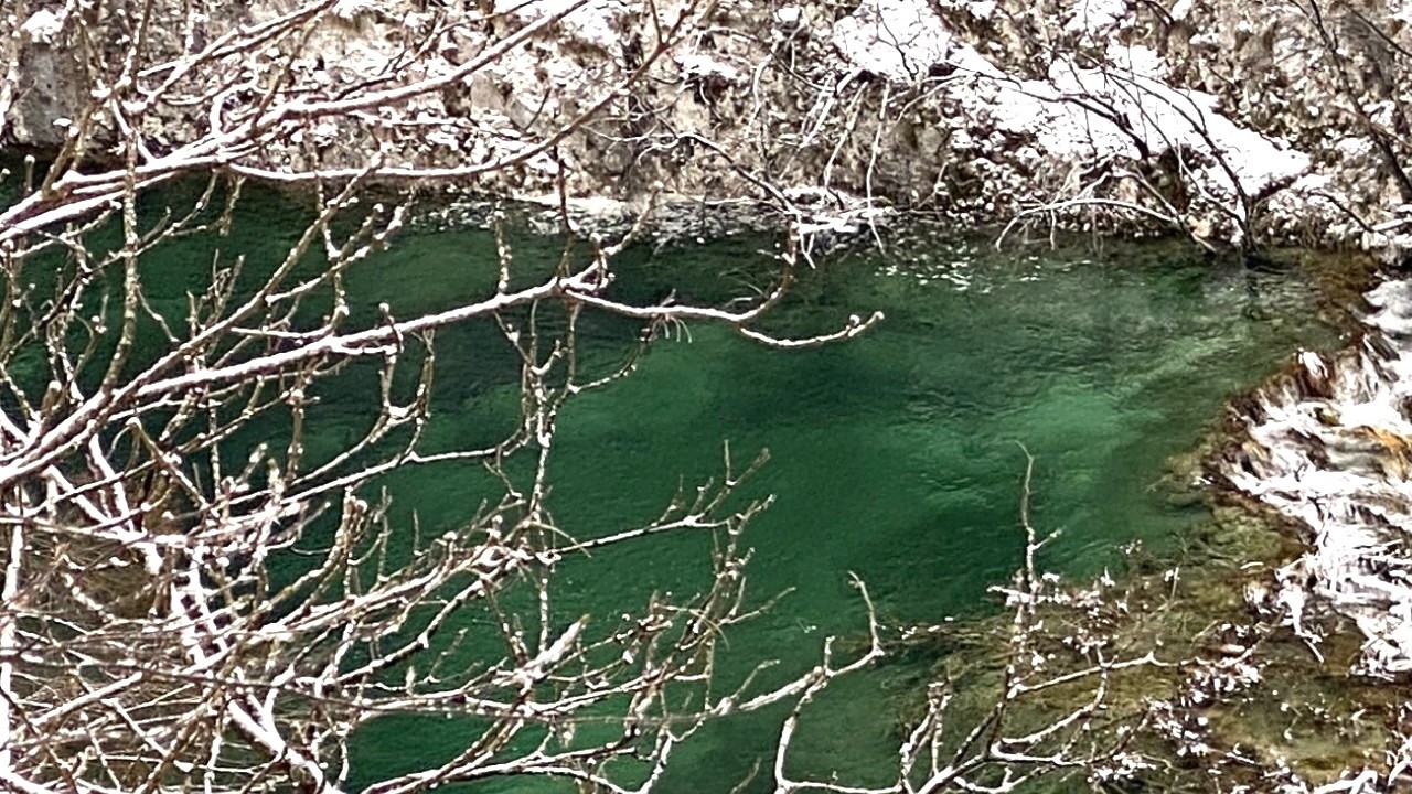 Plitvice Lakes on a gray winter day, redesigned (shorter and technically improved version)