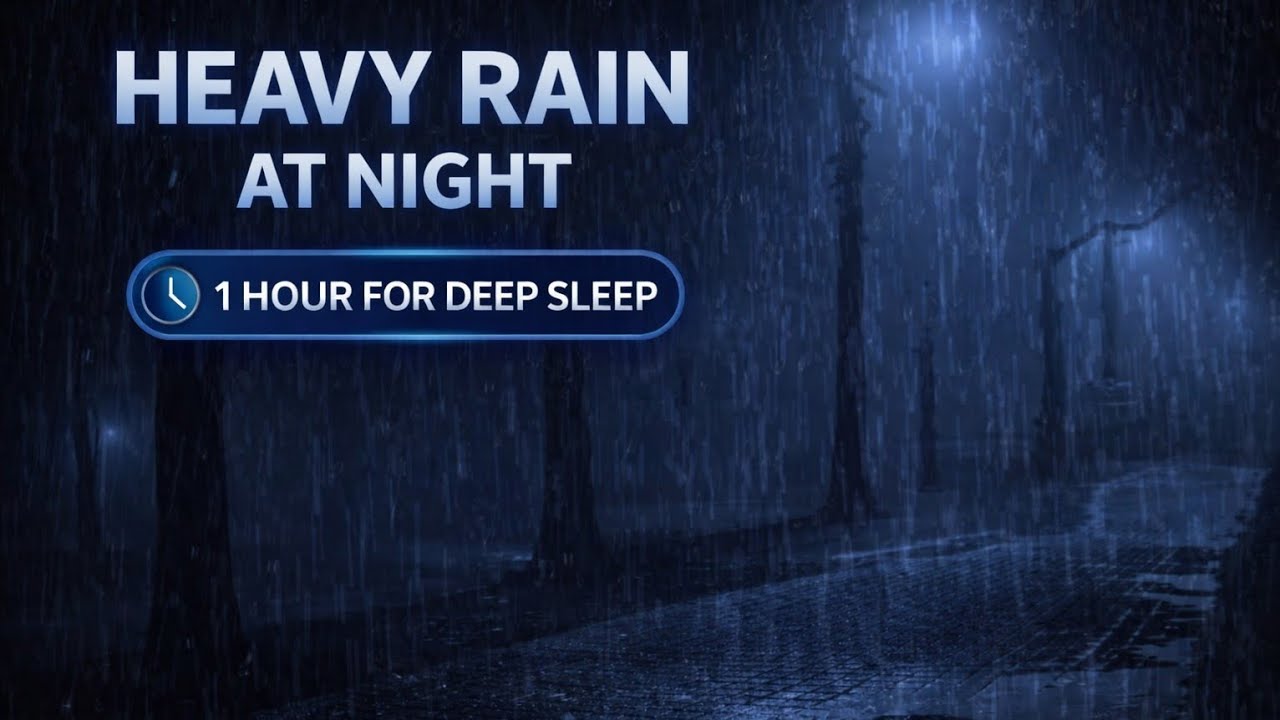 Heavy Rain Sounds for Deep Sleep | 1 Hour Relaxing Rain 🌧 - YouTube