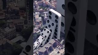 The Largest Domino Simulation On Real Footage | Domino Effect [V3] #Shorts