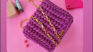 BOLSA DE CROCHÊ COM FIO DE MALHA. (CLUTCH) PASSO A PASSO