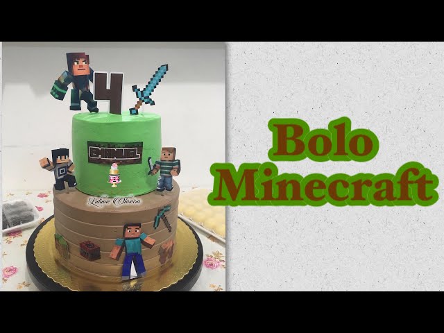 Bolos Daniela - Bolo Minecraft do Rafael no chantininho