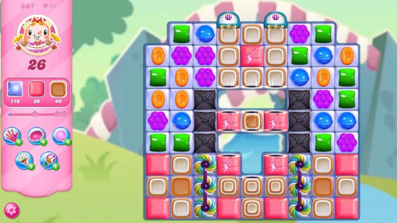 Level 807 Candy Crush Saga LEVEL 807 NO BOOSTERS™ (selective redesign) - YouTube