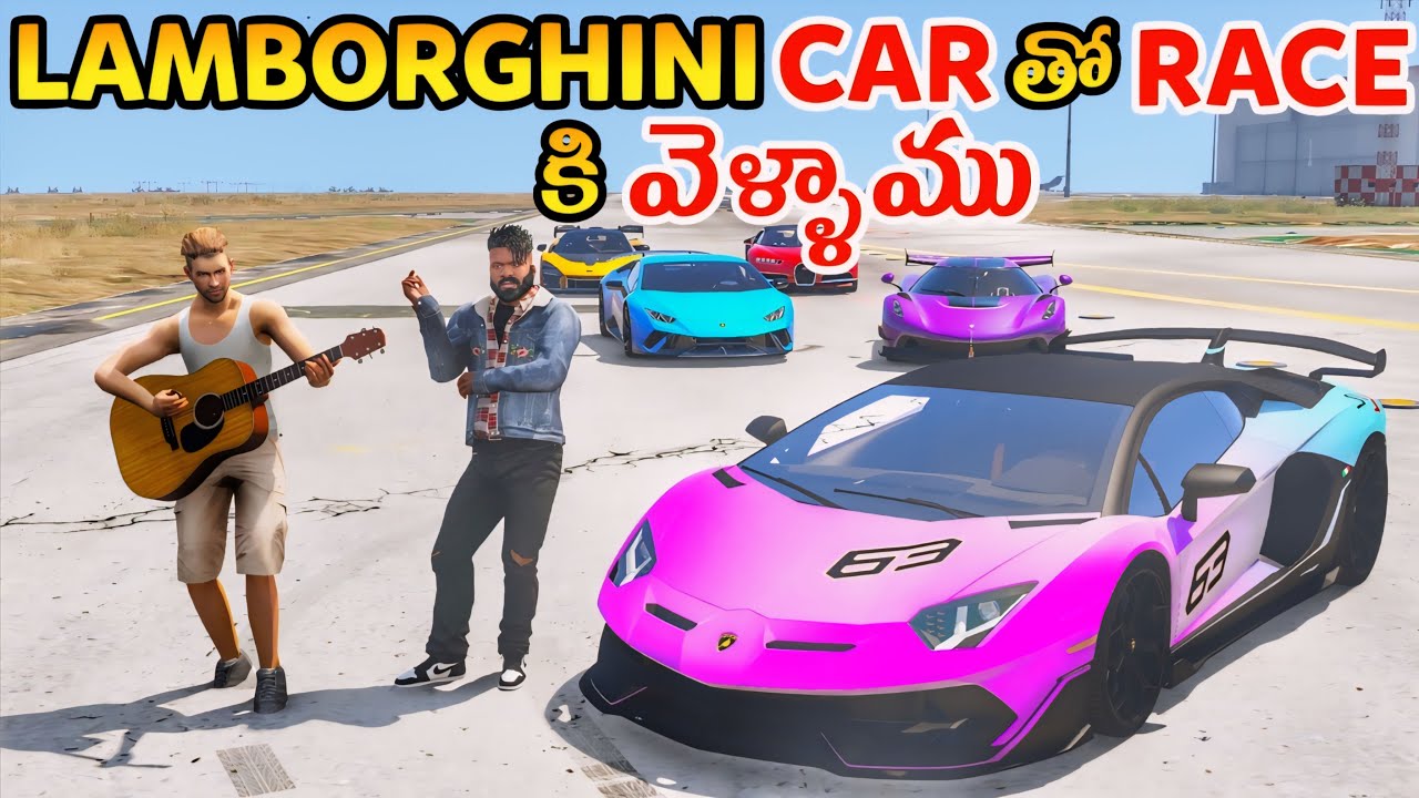 FRANKLIN & ADAM WENT TO RACE WITH LAMBORGHINI CAR | GTA 5 GAMEPLAY IN TELUGU