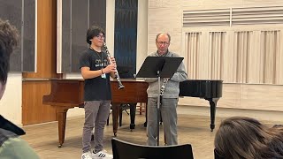 Master class , del maestro clarinetista Luis Rossi a Sebastián Mancilla Calmet (15 años)