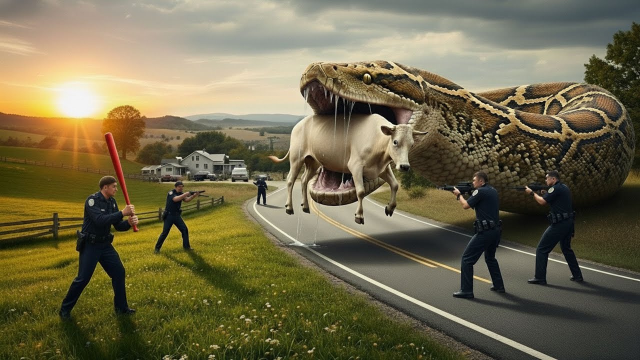 Rescuing the Cow from a Giant Python | A Terrifying Battle Between Man and Beast in the Wild