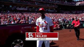 Cardinals introduce players and coaches on Opening Day at Busch