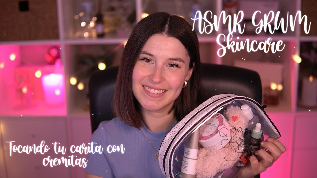 ASMR GRWM Skincare | Tocando tu carita mientras nos ponemos cremitas | BlueYeti + Headrec