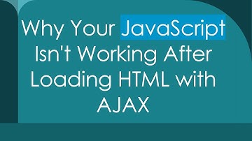 Why Your JavaScript Isn
