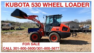 KUBOTA R530 WHEEL LOADER FORKLIFT ARTICULATED FULL CAB SUPER CLEAN FORKS AND BUCKET