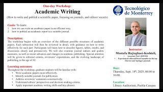 Academic Writing Workshop Day 1 and Day 2 | How to Write \& Publish a Scientific Paper