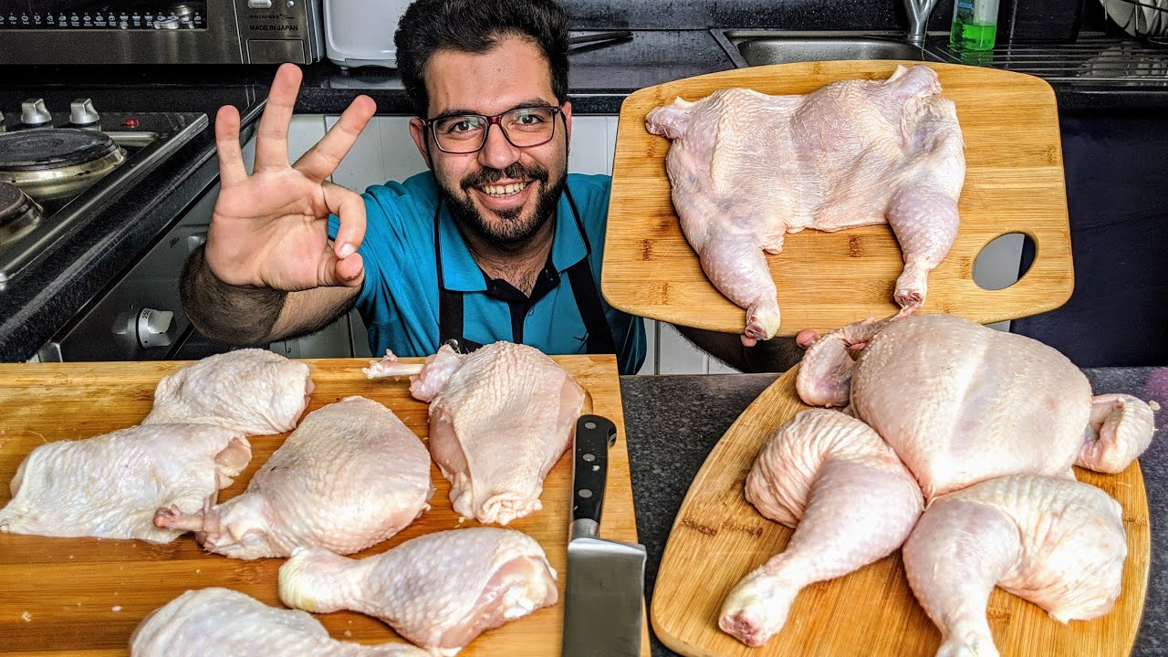 3 Ways to Cut Chicken| طرق احترافية لتقطيع الدجاج | تسحيب دجاج من العظم | شيف شاهين