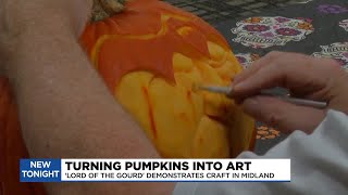 'Lord of the Gourd' carves pumpkins at Midland library