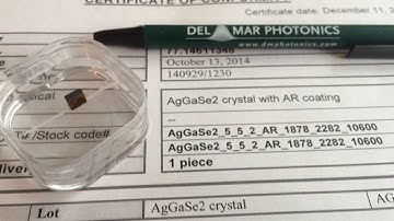 Silver Gallium Selenide (AgGaSe2) Crystal - sales@dmphotonics.com