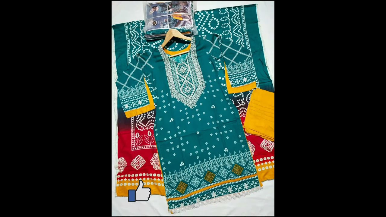 68/68 linen 3 piece stich dress! Chunri design linen ready to wear dress!