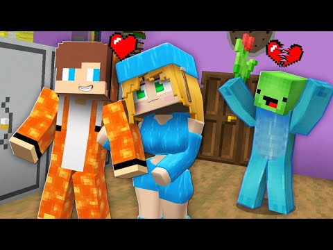WATER GIRL LOVES LAVA JJ? WATER MIKEY is SHOCKED in Minecraft - Maizen