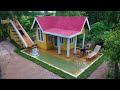Real Life in Forest Of Holidays Build a Beautiful Dream House And a Slide Underground Swimming Pool
