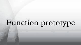 Function prototype