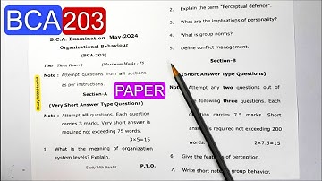BCA 203 Organizational Behaviour | CCSU BCA 2nd Semester Last Year Paper | 1st Year Exam Paper