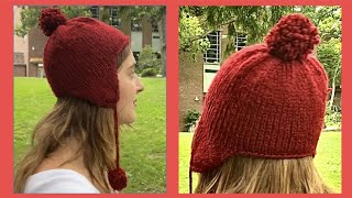 帽子 aclent Ear flap knit cap How to Knit a Hat with Ear