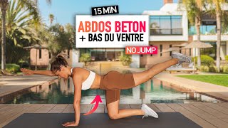 15 MIN - ABDOS BETON + BAS DU VENTRE - Sans matériel - Sans IMPACT #ChallengeBodyStrong