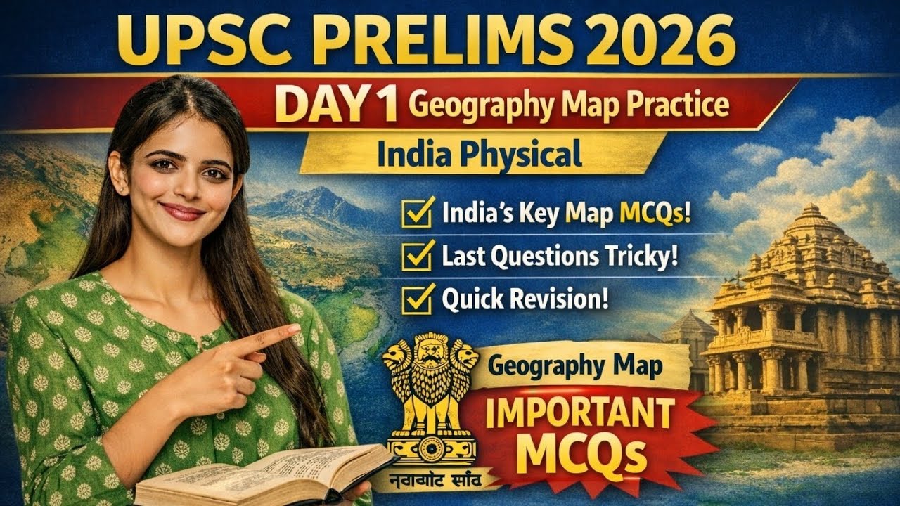 UPSC Prelims 2026 | Geography Map Practice Day 1 | India Physical ...