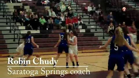Saratoga Springs girls basketball coach Robin Chud...
