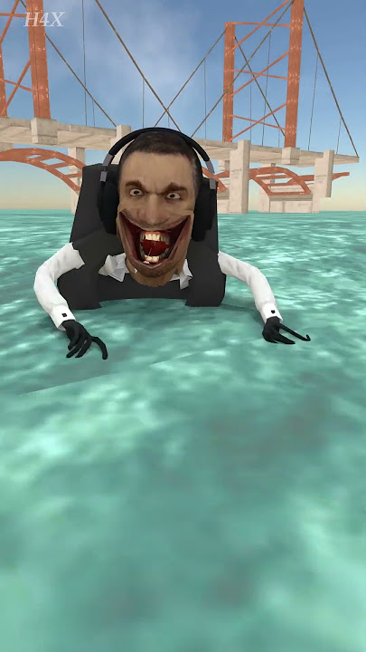 Skibidi swims away from tralaleo tralala #skibiditoilet #brainrot