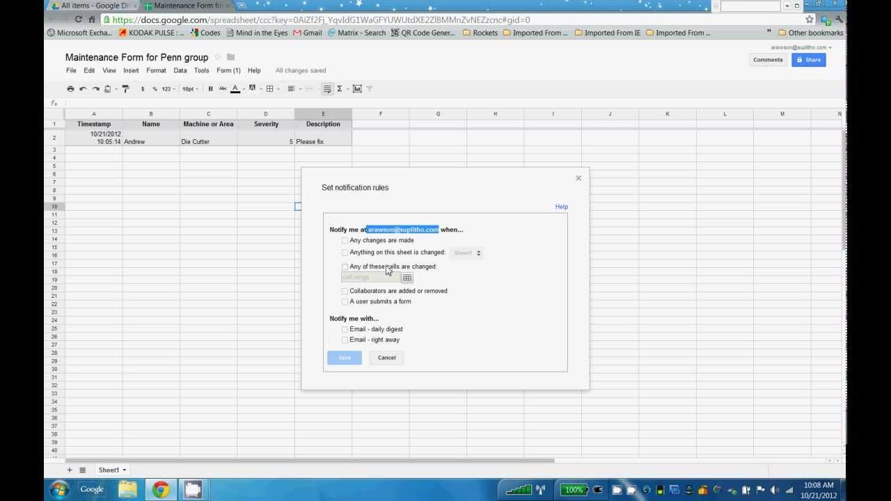 Create a maintenance form with Google Docs   Part 2