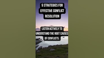 5 strategies for effective conflict resolution #strategy #conflict #shorts #subscribe